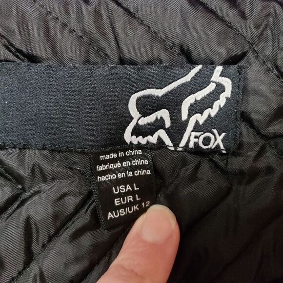 Fox zip up hoodie quilted lining thick y2k Size Large embroidered logo - Picture 12 of 16
